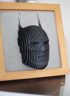 3D打印蝙蝠侠分层雕塑装饰画