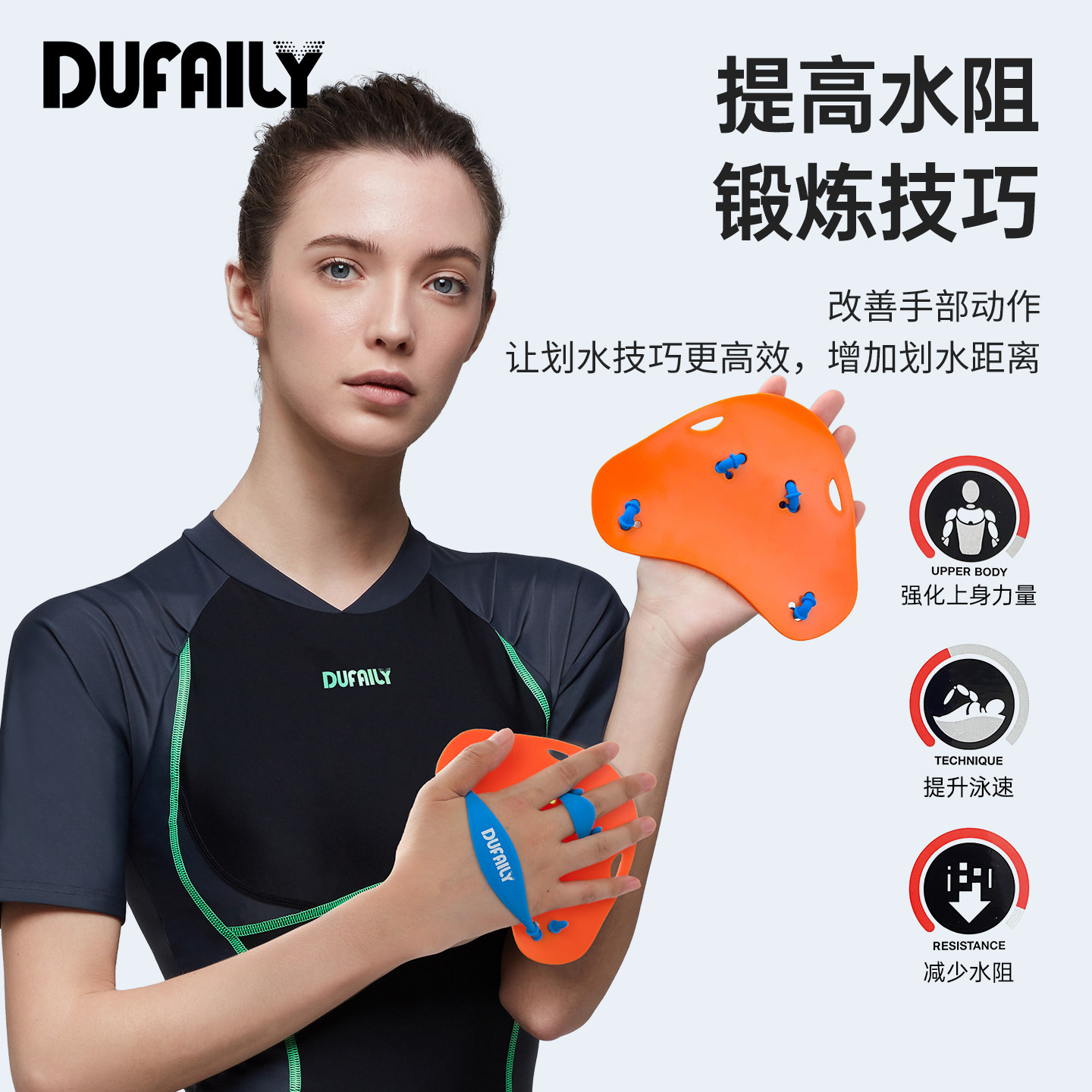 手蹼游泳专用半掌儿童成人自由泳专业游泳训练硅胶手蹼游泳装备,淘宝优惠券,粉丝福利购,淘宝优惠卷