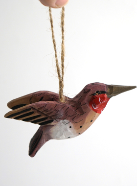 手工雕刻小鸟摆件木头创意可爱山雀鹦鹉麻雀桌面装饰品摆设小礼物