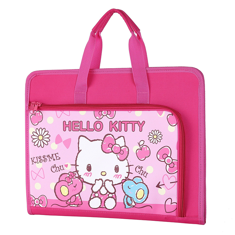 风琴包多层文件夹学生用试卷收纳可爱A4帆布手提大容量补习袋补课 - 图3