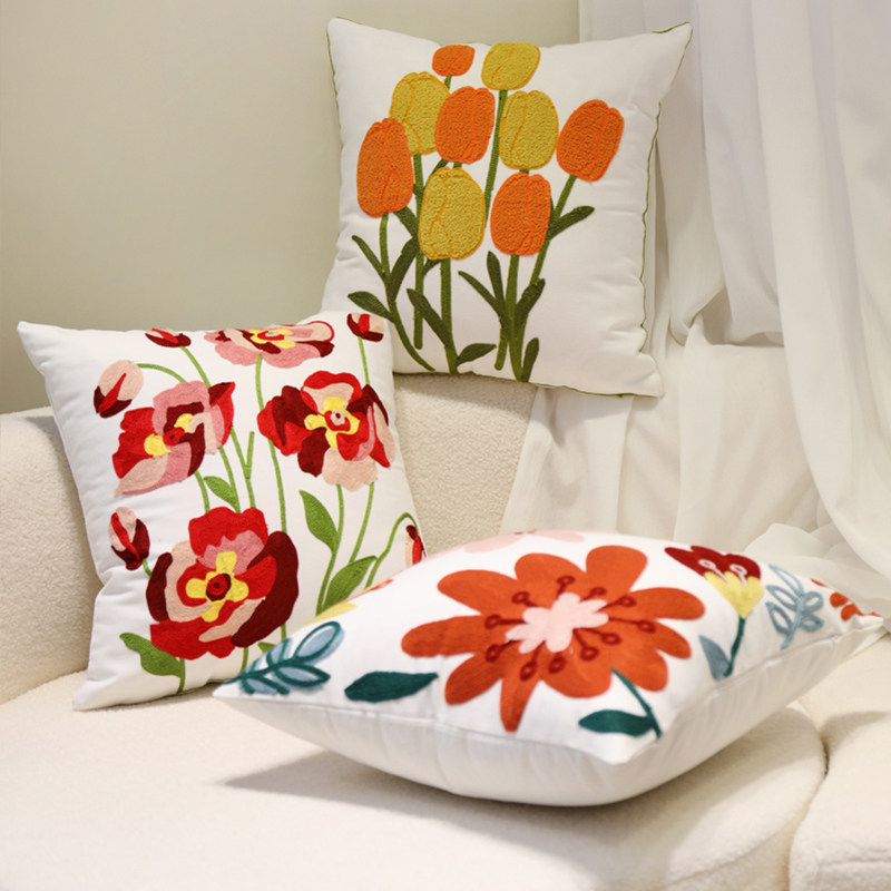 花朵抱枕套田园风家居沙发客厅抱枕床头靠垫公室腰靠抱枕靠枕,淘宝优惠券,粉丝福利购,淘宝优惠卷