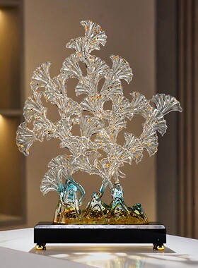 轻奢银杏叶发财树乔迁礼物摆件