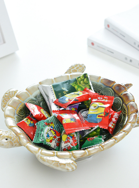 创意乌龟玄关放钥匙收纳盒托盘门口鞋柜摆件茶几糖果干果盘装饰品