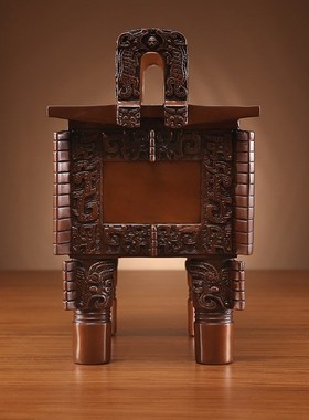 紫铜鼎摆件铜司母戊鼎家居客厅装饰品办公室桌面摆设开业礼品