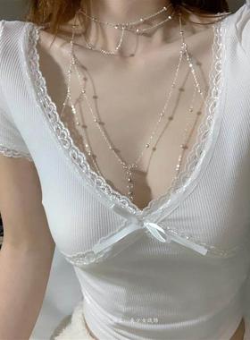 项链女夏季潮酷辣妹少女身体链胸链全身性感立体后背链装饰战饰
