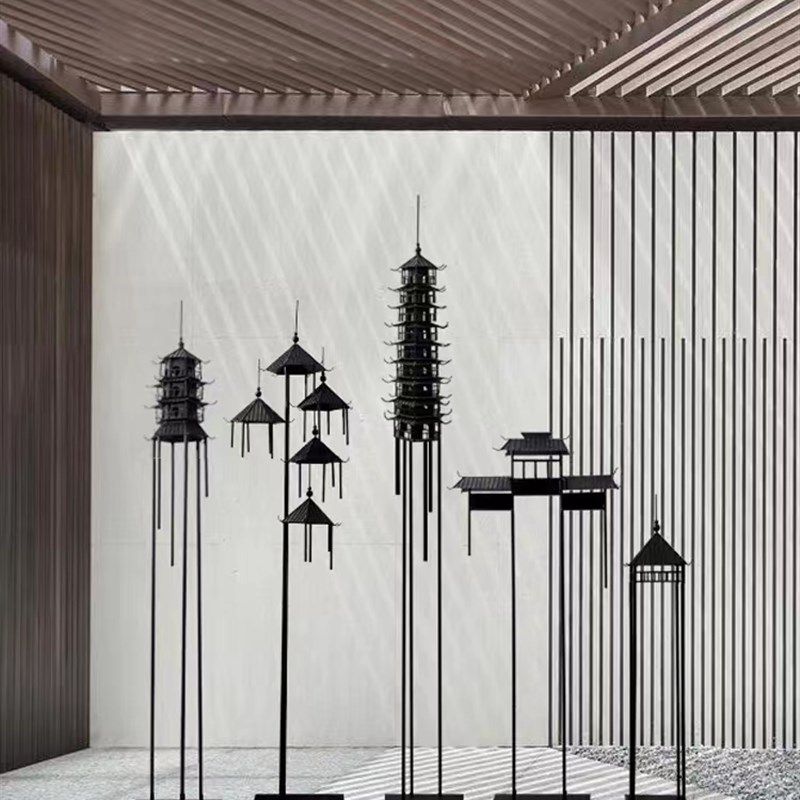 铁艺凉亭水景雕塑防锈摆件酒店落地会所大堂餐厅走廊中式亭子装饰,淘宝优惠券,粉丝福利购,淘宝优惠卷