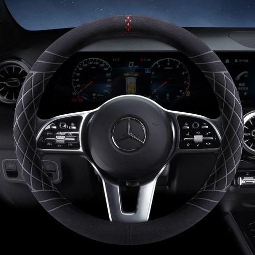 适用于英菲尼迪方向盘套翻毛皮Q50L QX50 QX60 QX55 Q70 QX70把套 - 图0