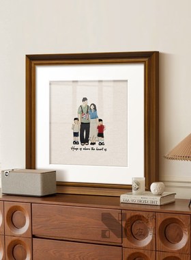 《福满家影》一家三口桌面摆件装饰画温馨主卧玄关斗柜卧室小摆画
