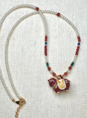 红色马年吊坠项链女款2025新款