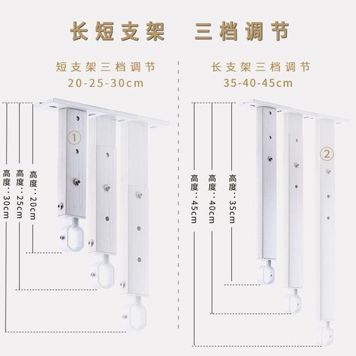 艾尚居晾衣杆阳台顶装吊顶室w内晒衣杆单杆晾衣架铝合金固定凉衣 - 图2