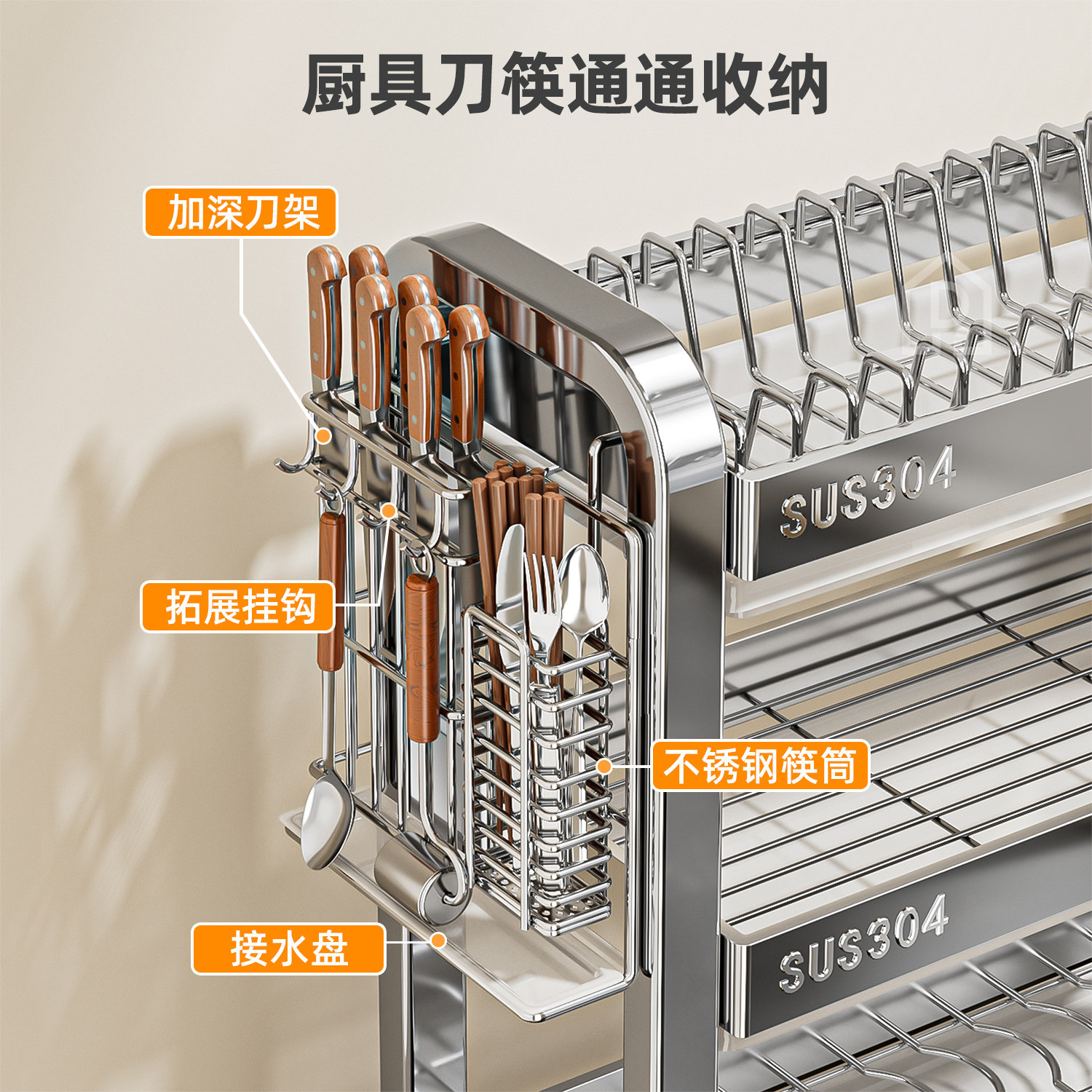 碗碟收纳架厨房多功能置物架家用放碗架碗盘沥水架碗筷收纳盒碗架,淘宝优惠券,粉丝福利购,淘宝优惠卷