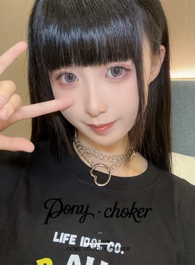 2025黑色爱心项圈脖链男朋友颈带女生项链人用颈圈牵引绳choker