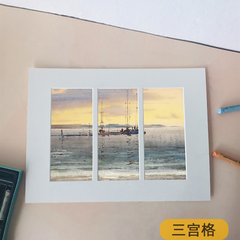 卡纸画框九宫格四六宫格画框油画棒卡纸画框学生作品框 - 图1