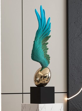 艺术天使b之翼摆件酒店大堂落地装饰品楼梯角空间售楼处样板房壁