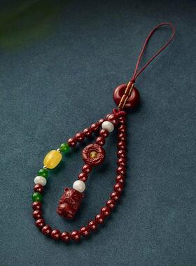 朱砂十二生肖手机吊饰手腕款生肖蛇手机挂绳长版挂绳女手腕绳平安