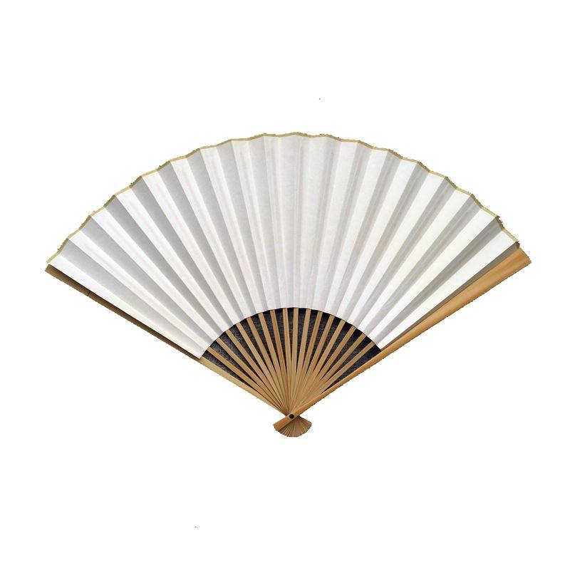 玉竹折扇4寸9.5寸苏工水磨玉竹A仿古扇骨彩色宣纸扇面书画文人扇 - 图3