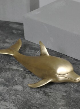 装饰品海豚现代简约雕塑客厅创意电视柜摆设铜先生铜工艺礼品