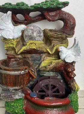 招财流水茶几循环水客厅生财创意家居装饰室桌面开业礼品