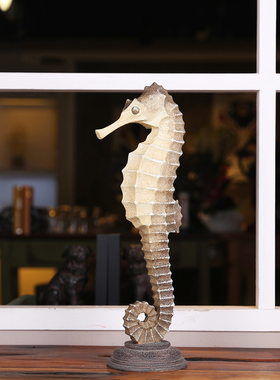 树脂地中海复古海马海洋风格样板房橱窗家居软装饰工艺品