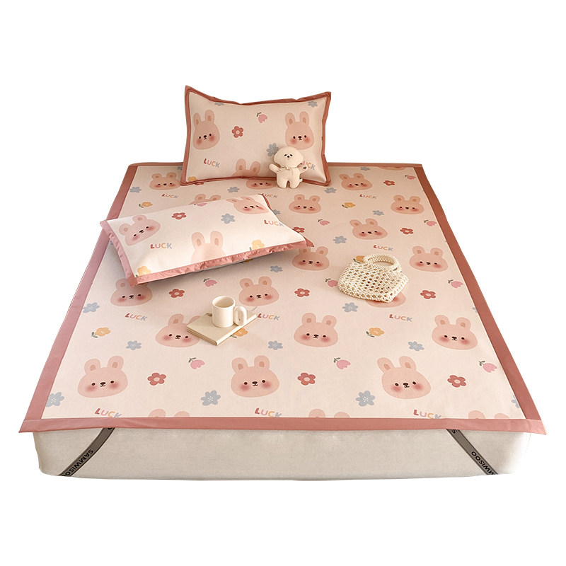 A类卡通冰丝凉席三件套 夏季床笠款冰藤席空调软席双人可折叠席子,淘宝优惠券,粉丝福利购,淘宝优惠卷