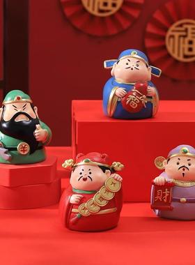 五路财神摆件供奉家用手办办公室桌面各路神仙贡品新年装饰品礼物