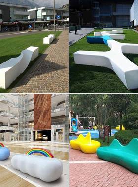 玻璃钢雕塑树池坐凳异形长凳商场花坛景观装饰户外定做座椅摆件