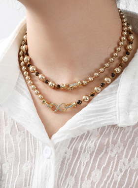 轻奢高级感简约风施家珍珠项链女