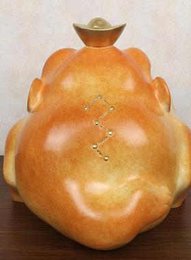 铜金蟾摆件三足蟾蜍店铺开业礼品黄铜家居客厅办公室装饰品