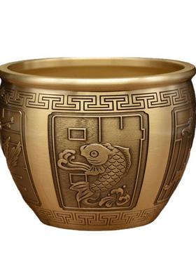 宏达 黄铜拉丝工艺 百福铜缸 家居创意礼品摆件