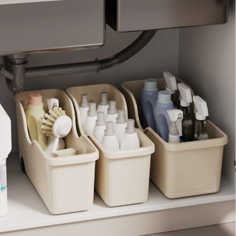 厨房橱柜收纳盒带滑轮桌面厨具盖子整理架子上杂T物收纳筐客厅卧,淘宝优惠券,粉丝福利购,淘宝优惠卷