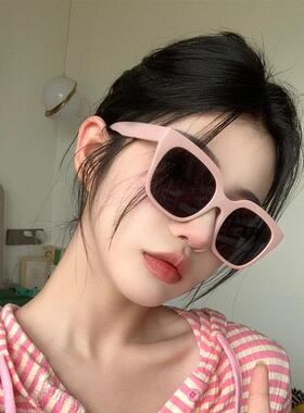 音乐节玫红色墨镜粉色眼镜拍照可爱搞怪氛围道具海边太阳镜欧美风