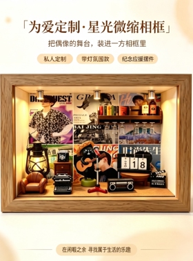 白敬亭应援灯光微缩相框创意定制