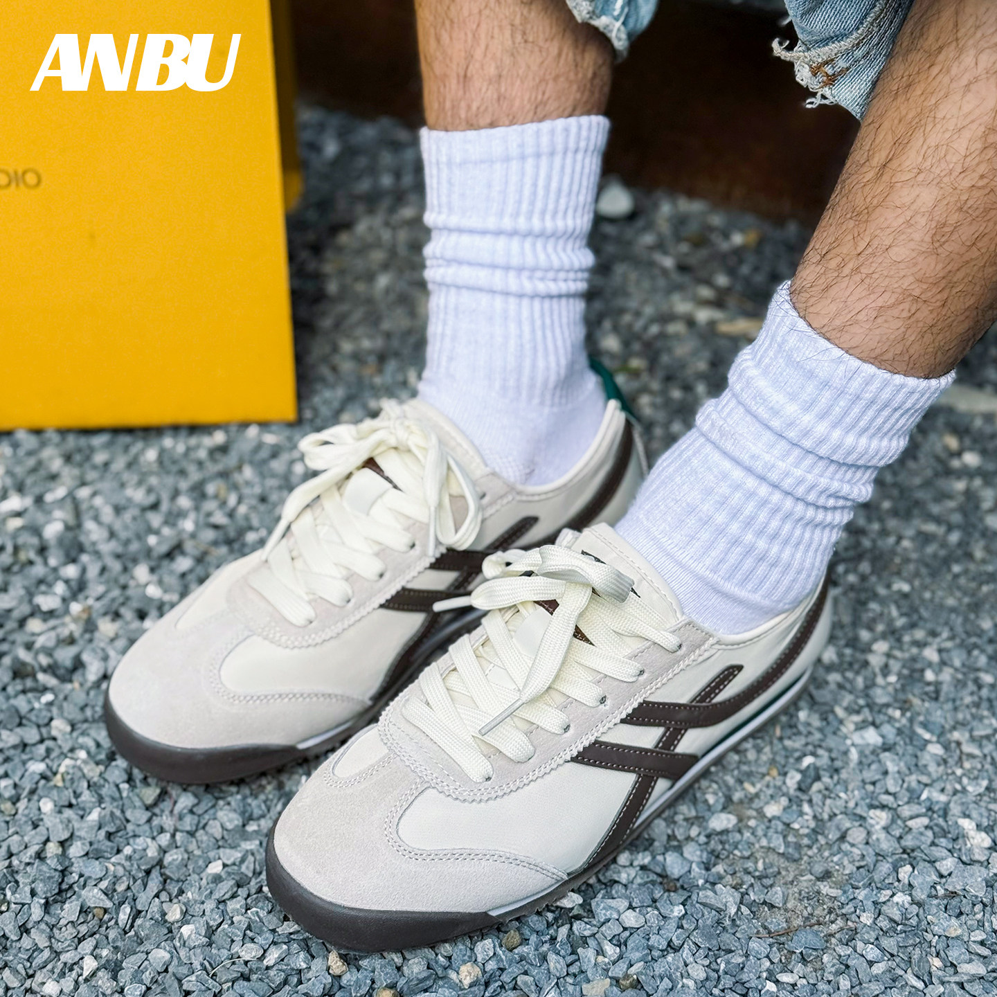 安步ANBU德训鞋男鞋2025新款秋季小众复古百搭软底校园风休闲鞋子,淘宝优惠券,粉丝福利购,淘宝优惠卷