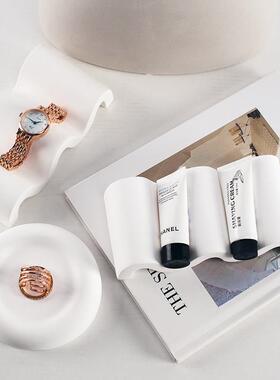 波浪款楼梯石膏装饰摆件拍照摄影道具背景ins极简水波纹拍摄背景