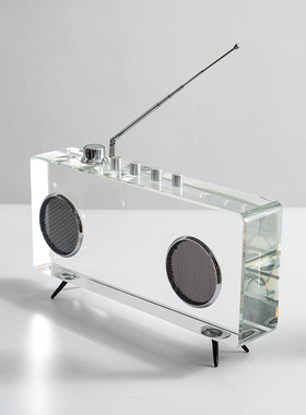 东来家居水晶收音机客厅酒柜装饰品售楼销售中心软装