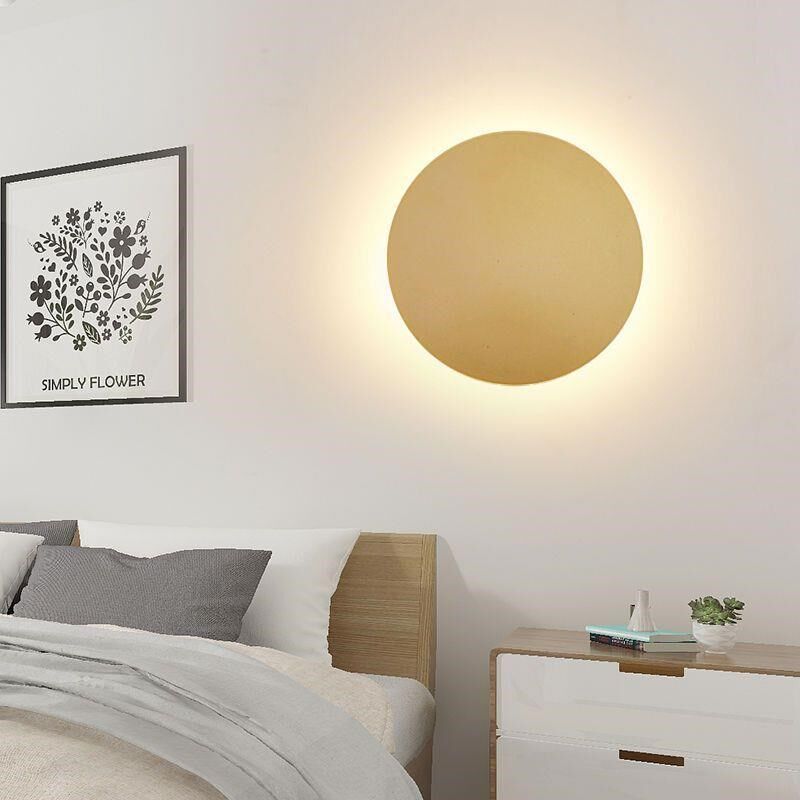 德国进口圆形LED壁灯卧室床头灯金色客厅背景墙现代简约过道个性,淘宝优惠券,粉丝福利购,淘宝优惠卷
