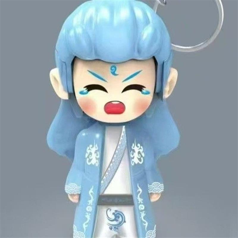 敖丙变脸玩具哪咤之魔童闹海电影动漫周边玩偶挂件可爱公仔钥匙扣 - 图1