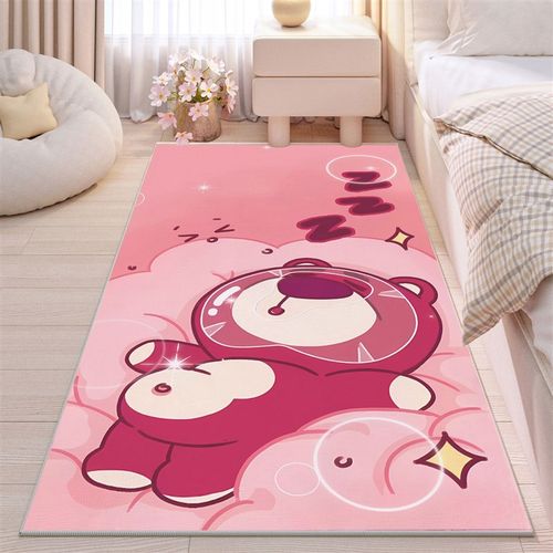 卡通儿童房地毯书桌学习桌地垫卧室床前草莓熊床边毯客厅茶几地毯 - 图3