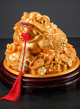 大号招财金蟾摆件店铺开业礼品家居客厅酒柜收银柜台办公桌装饰品