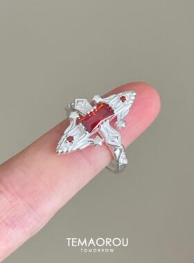 中古Vintage银色十字架戒指女