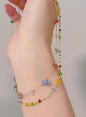 多巴胺方块碎石项链女吊坠