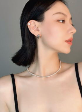 法式复古白色仿珍珠项链女