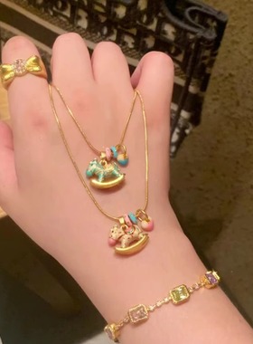 多巴胺旋转木马项链女颈链