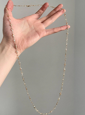 复古金色星芒长款项链女