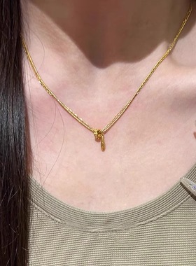 金色双层转环水滴项链女颈链