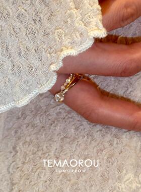 金色爆闪双层环绕戒指女