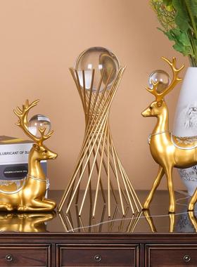 麋鹿招财摆件现代简约客厅工艺品装饰电视柜酒柜家居欧式玄关酒柜