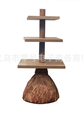 新品 万圣节扫把桌树根摆件 pumpkin sna bo 树脂工艺品装饰摆件A