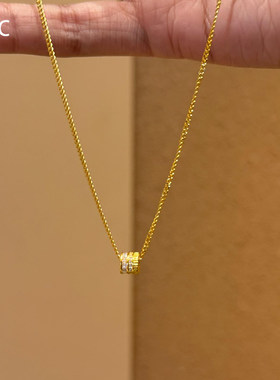 千金感金色小蛮腰跑环项链女生