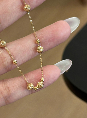 简约金球隔珠项链女配饰轻奢